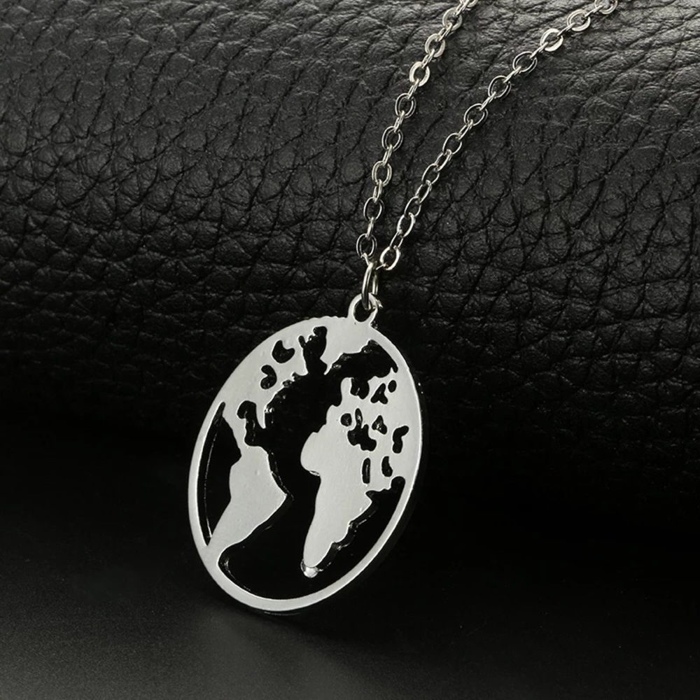 Docona Bohemian  World Map Pendant Necklace for Wo - Picture 5 of 5